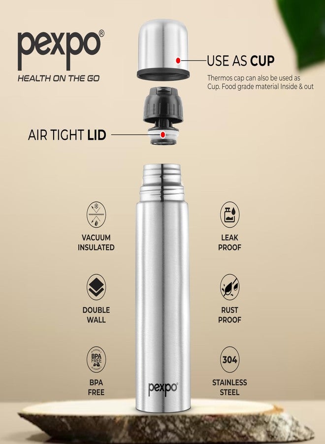 PEXPO Flip Pro 750 Hot & Cold | Vacuum Insulated Stainless Steel Flask - 730ml | Silver |Steel Bottle|Leak Proof|Travelling|School & Trekking|Office|Gym - Image 4